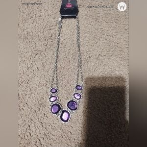 Paparazzi Purple Jewel Silver Necklace